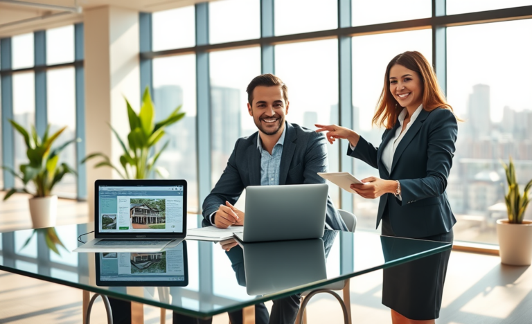 Un comprador feliz con dinero en efectivo listo para comprar un inmueble