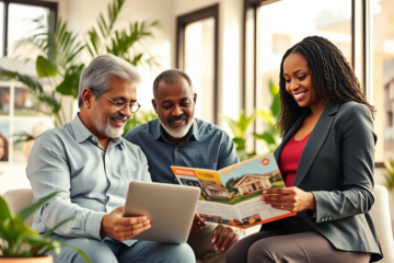 Imagen de una familia sosteniendo llaves junto a su nuevo hogar, simbolizando el Crédito Fácil para Adquisición de Inmueble.