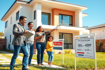 Imagen de una pareja revisando opciones de préstamo hipotecario con intereses bajos.